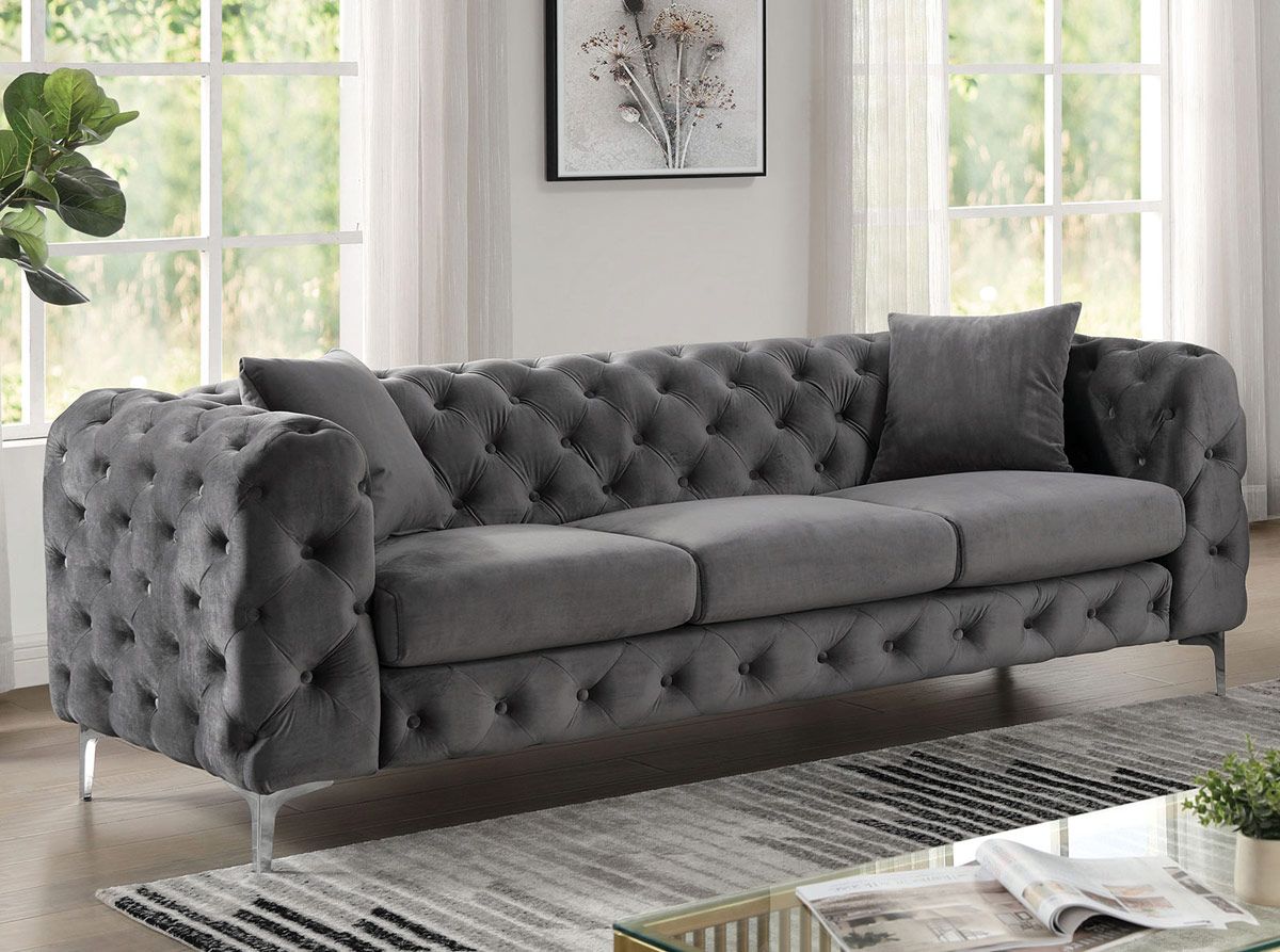 Harley Tufted Fabric Modern Sofa