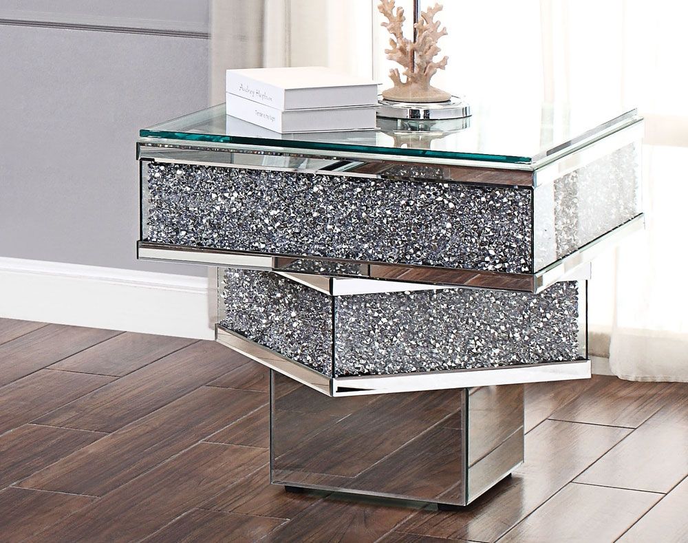 Harmony Mirrored End Table