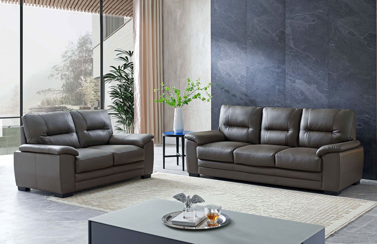 Hartford Grey Leather Living Room Furniture