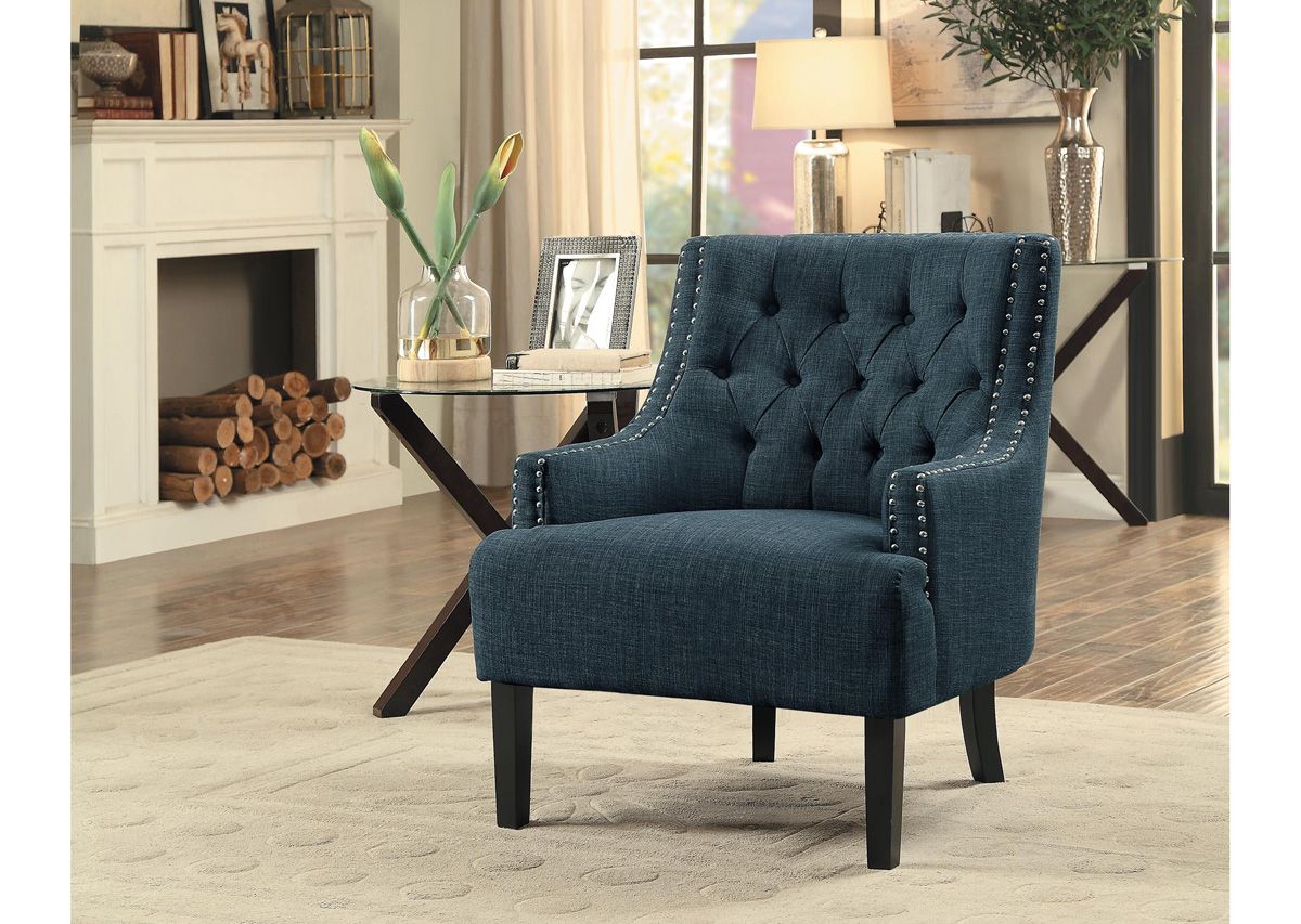Hartland Accent Chair Dark Blue Linen