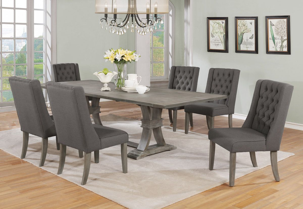 Hawn Dining Table Set With Grey Chairs