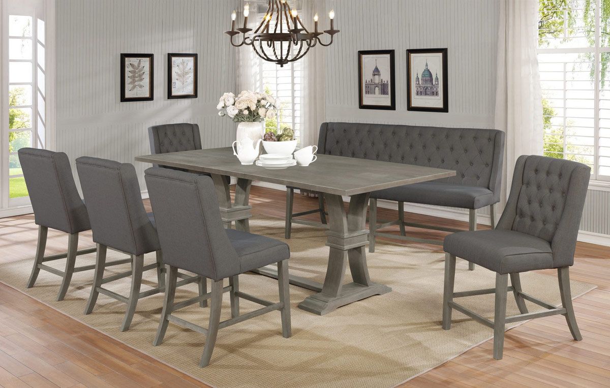 Hawn Rustic Grey Counter Height Table Set