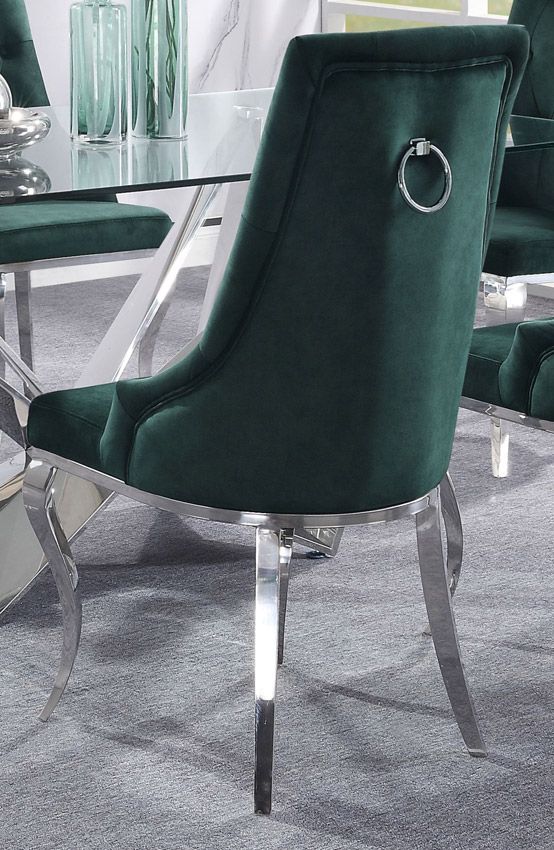 Healy Green Velvet Chair Back Side