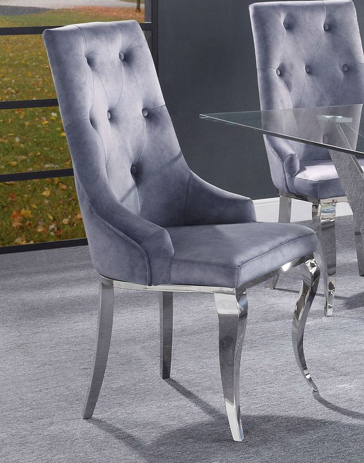 Healy Grey Velvet Chair