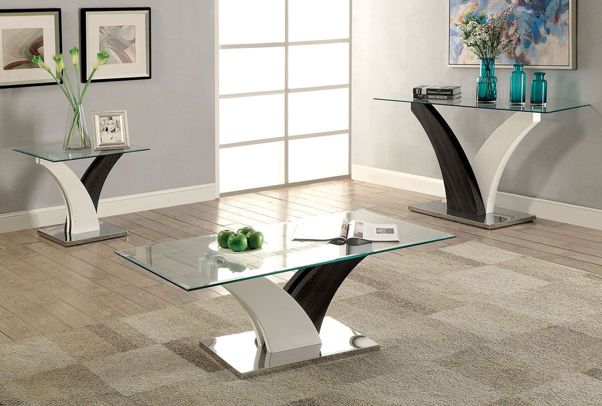 Helix Grey White Modern Coffee Table