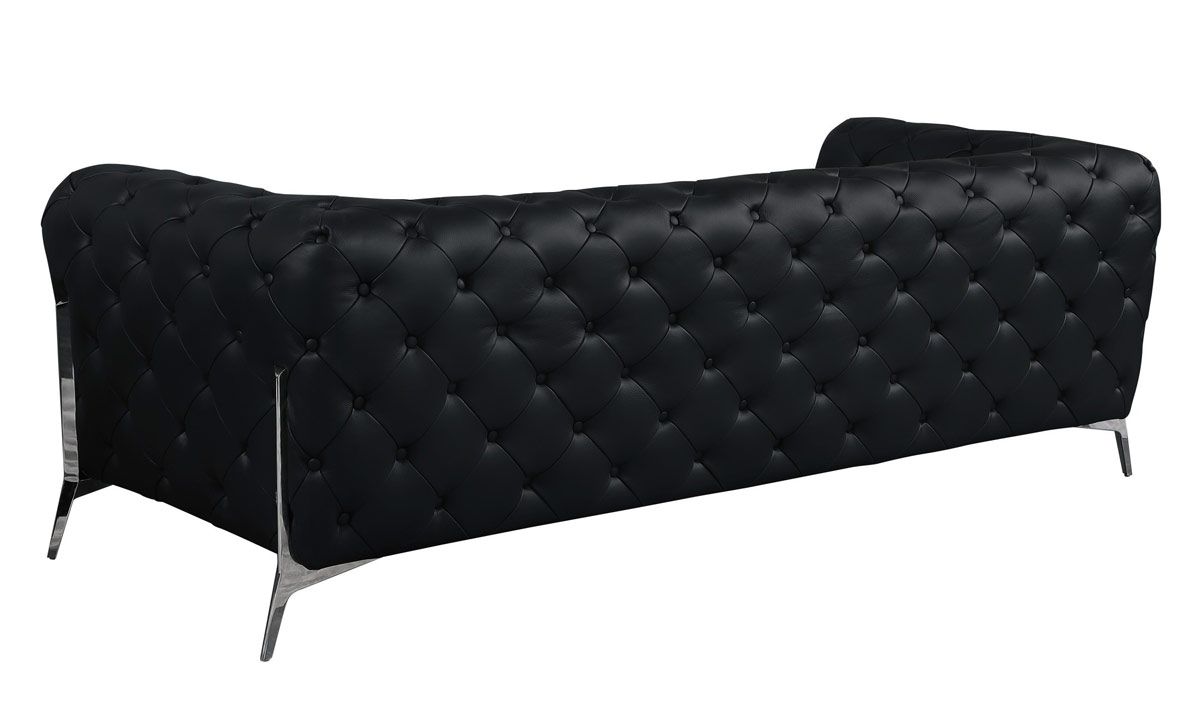 Hendrix Black Modern Chesterfield Sofa Back