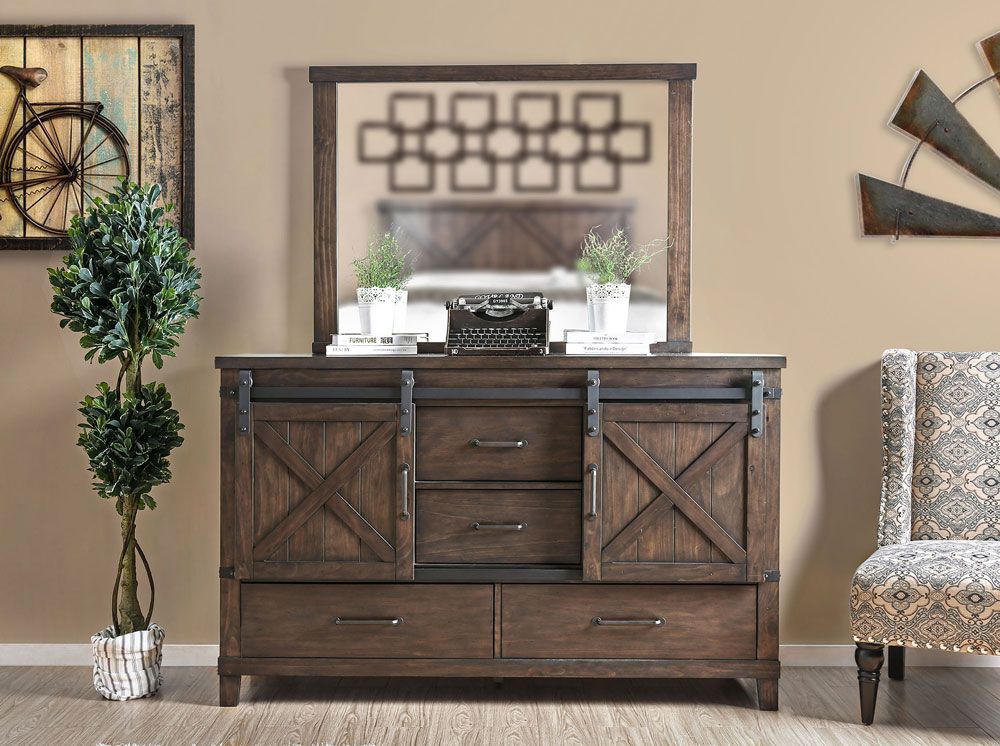 Hennessy Industrial Style Dresser With Mirror
