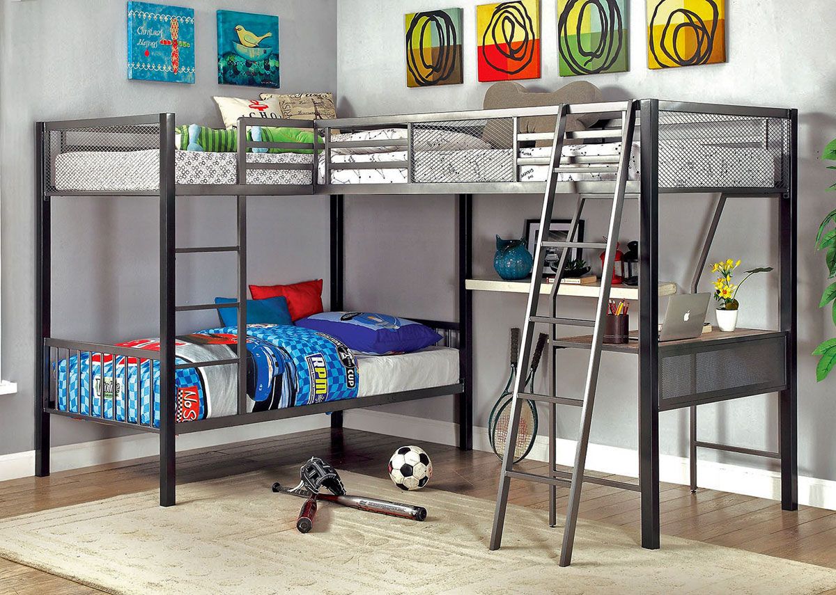 Herman Triple Twin Corner Bunk Bed