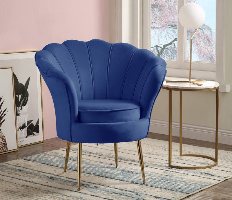Hermosa Navy Blue Velvet Accent Chair