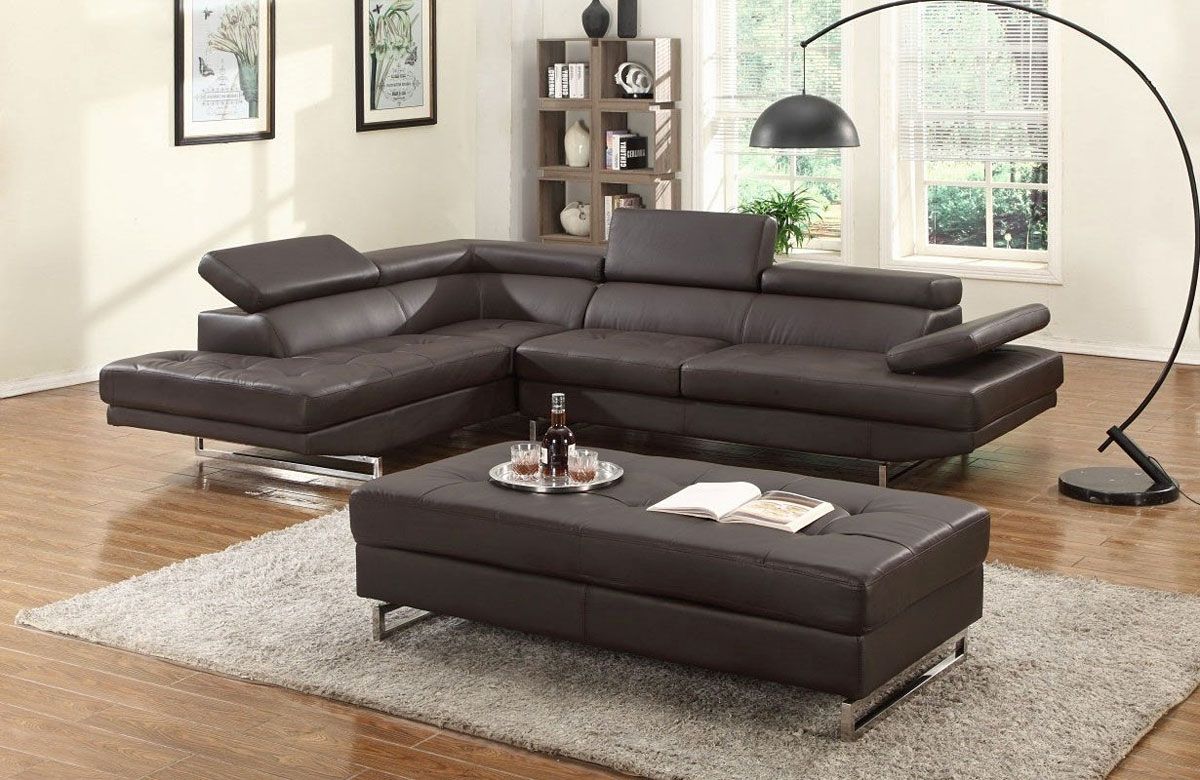 Hester Espresso Leather Sectional