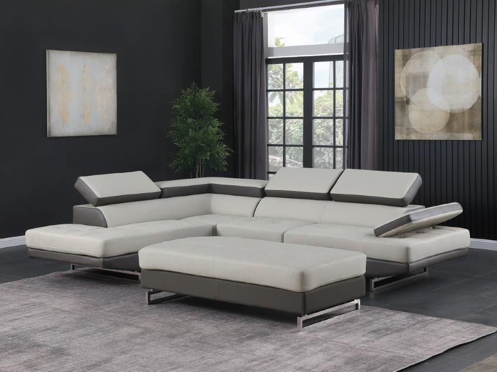 Hester Two Tone Leather Sectional