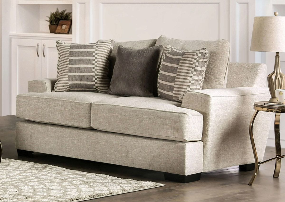 Hettie Beige Chenille Loveseat