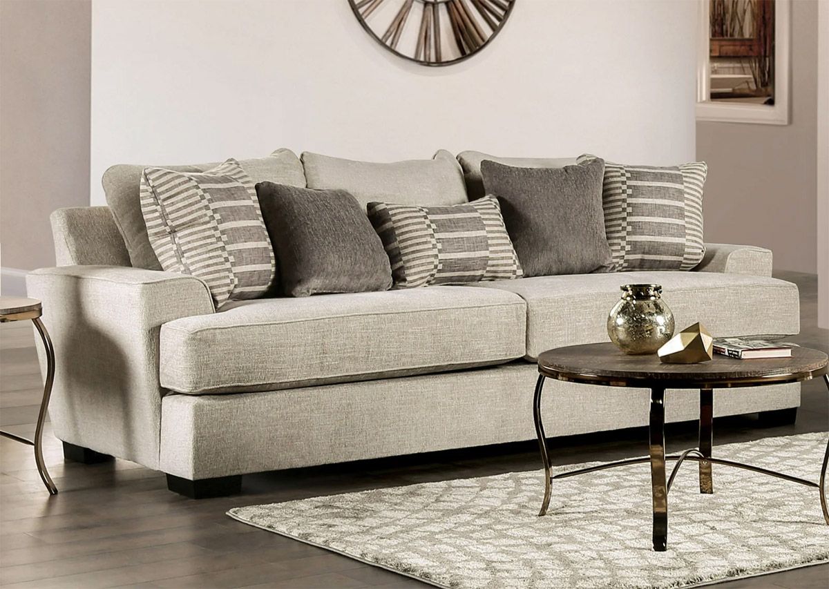 Hettie Beige Chenille Sofa