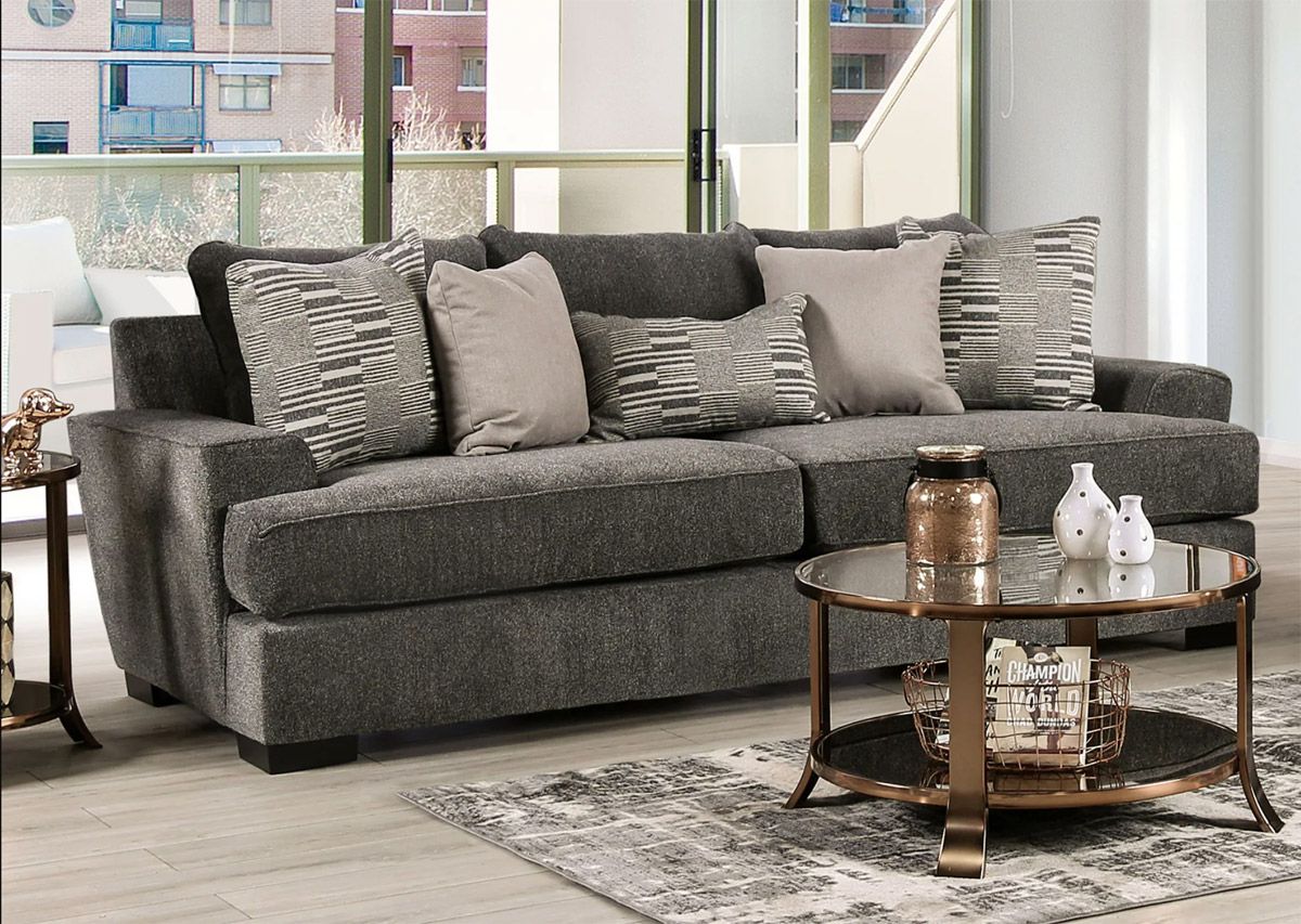 Hettie Grey Chenille Oversized Sofa