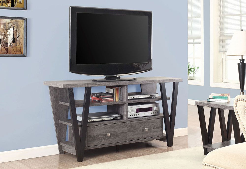 Hidy Rustic Grey Finish TV Stand