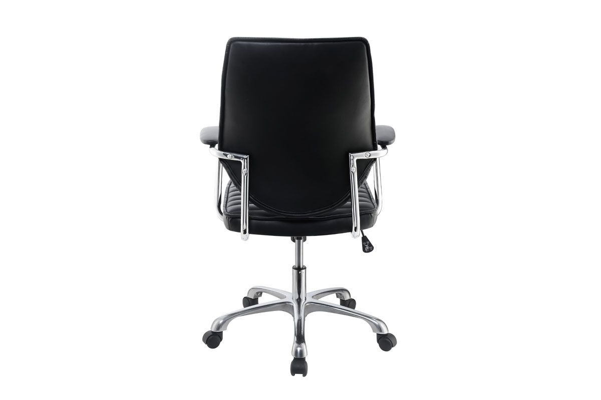 Hilda Black Leather Modern Office Chair
