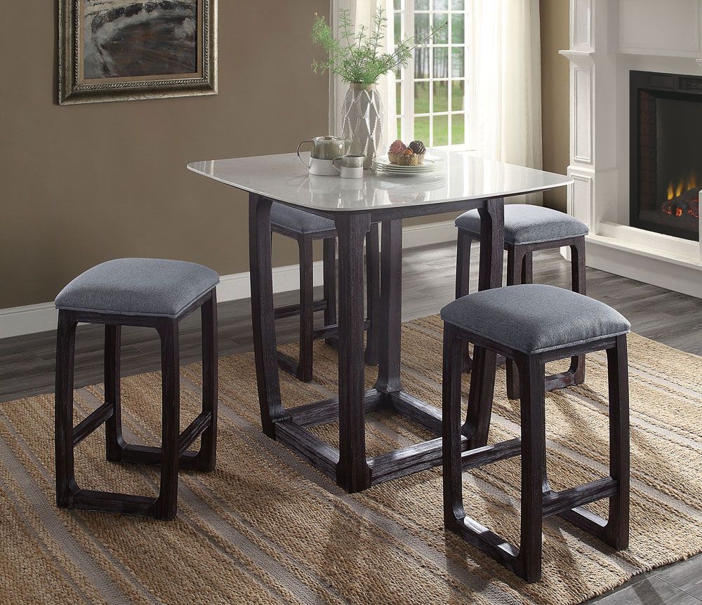 Hilma Marble Top Pub Table Set