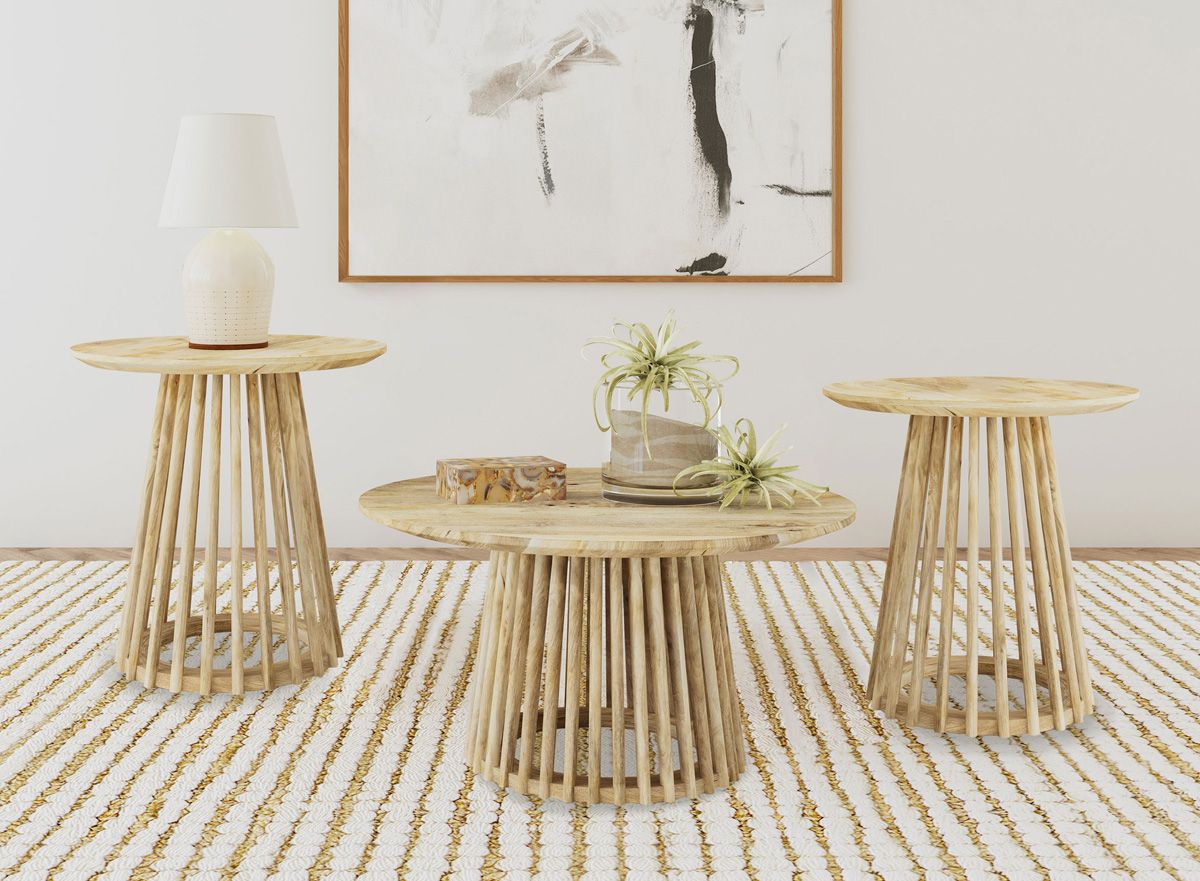 Hiram Round Coffee Table Natural Mango