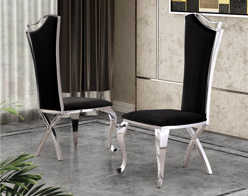 Hobson Black Velvet Dining Chairs