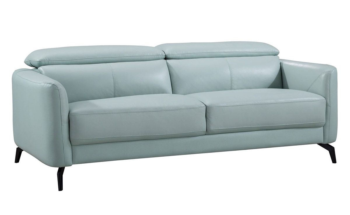 Holborn Teal Leather Sofa