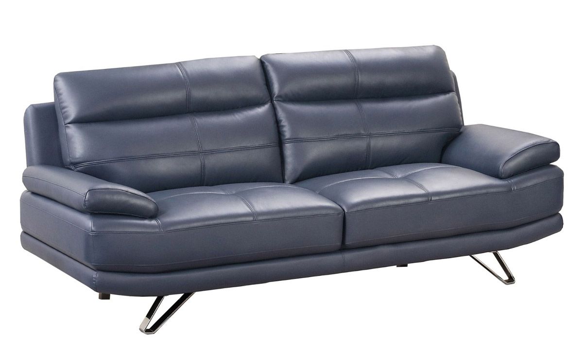 Holiday Navy Blue Genuine Leather Sofa