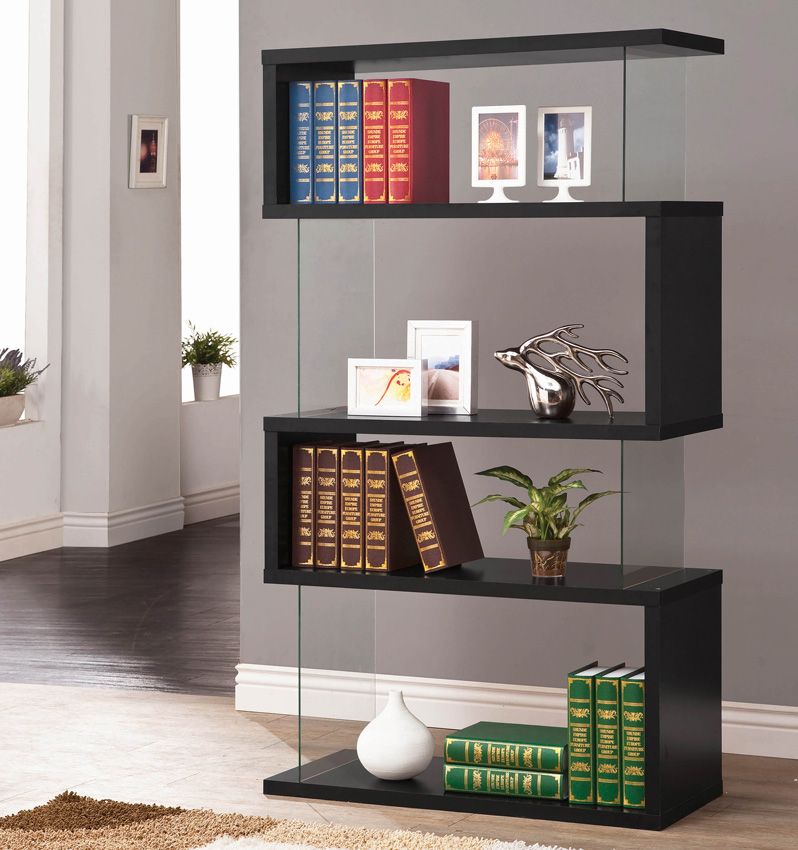 Holray Modern Black Bookcase Display