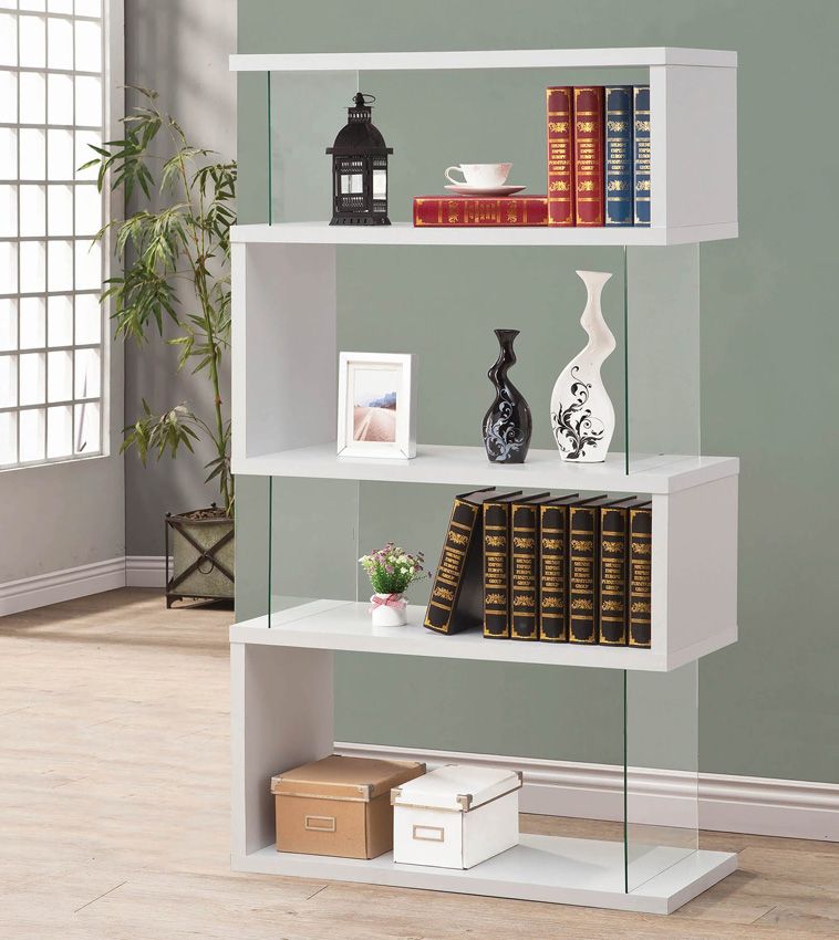 Holray Modern White Bookcase Display