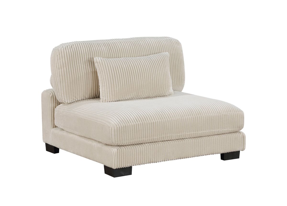 Holt Beige Corduroy Armless Chair