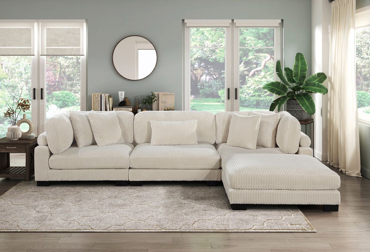 Holt Beige Corduroy Modular Sectional