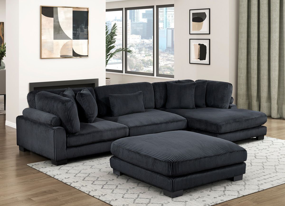Holt Modular Sectional Black Corduroy
