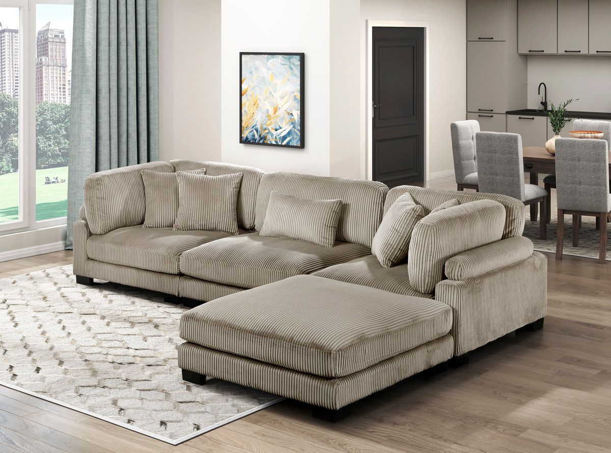 Holt Brown Corduroy Modular Sectional