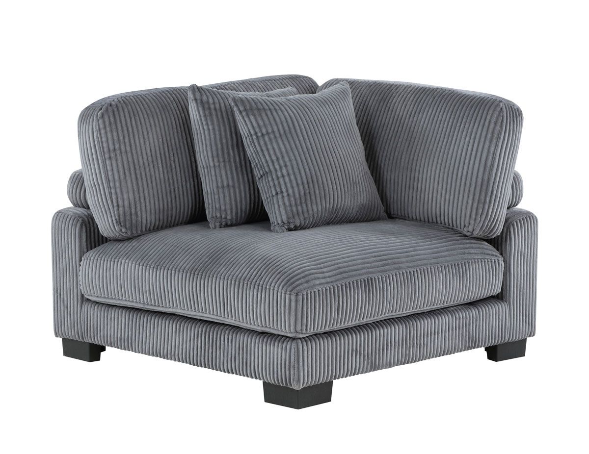 Holt Grey Corduroy Corner Chair