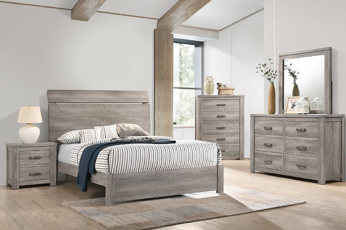 Hopkin Rustic Grey Modern Bed