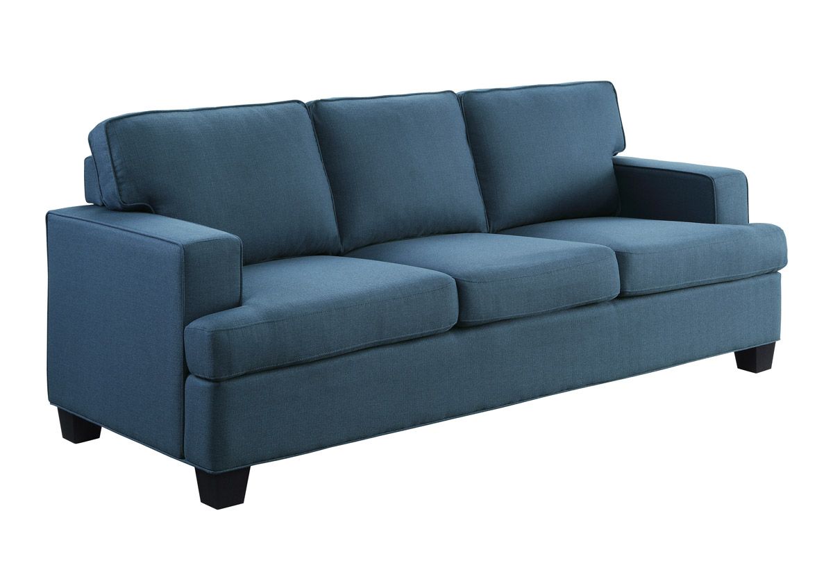 Houston Blue Linen Sofa