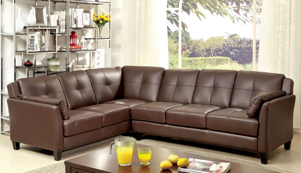 Howard Brown Leather Sectional Sofa