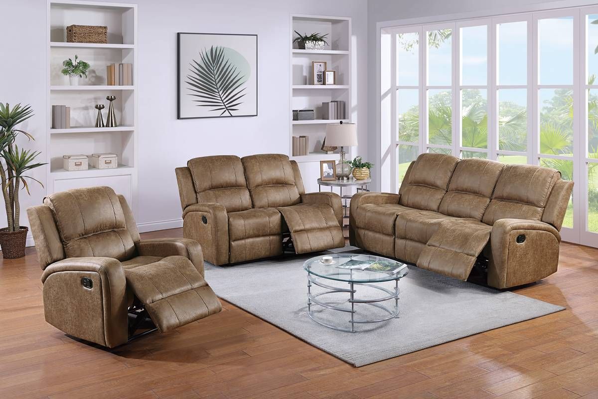 Hoyt Chestnut Recliner Sofa Set