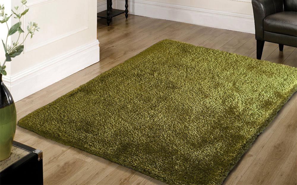 Shag Visco Hand Tufted Hunter Green Rug