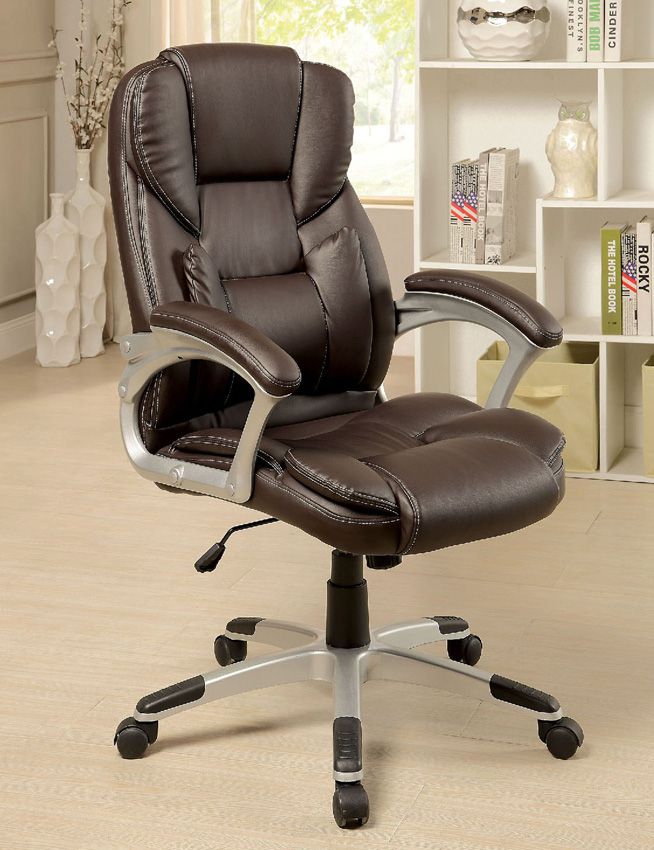Huxly Brown Leather Office Chair