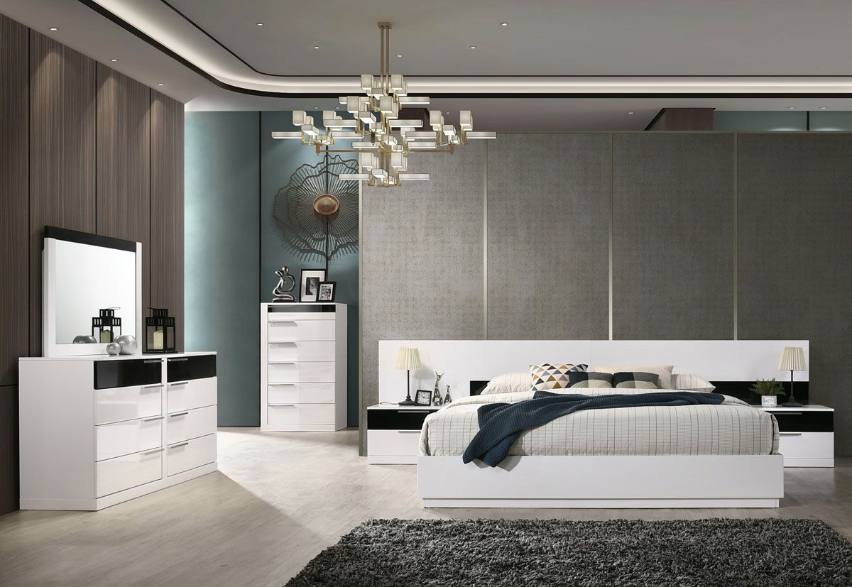 Impera Platform Bed Black & White