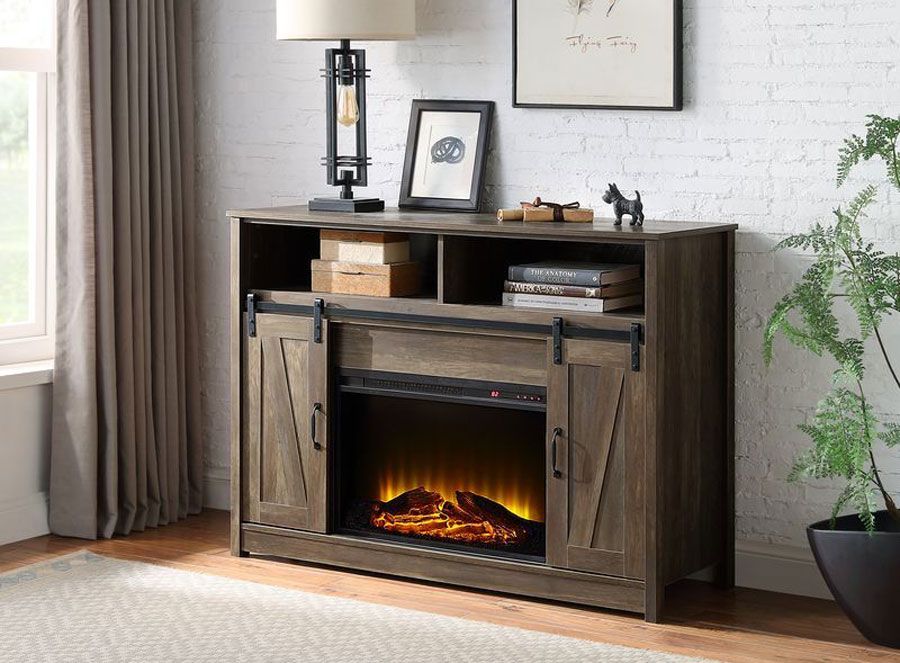 Imperia Industrial Style TV Stand Fireplace