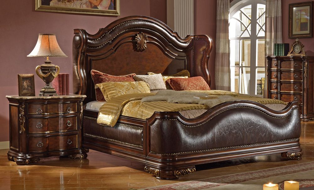 Imperial Bed With Marble Top Night Stand