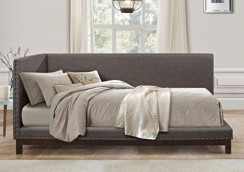 Jabari Gray Fabric Daybed Chaise