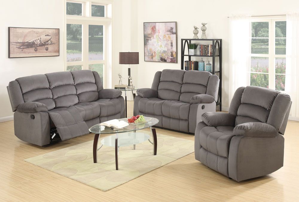 Jagger Grey Fabric Recliner Sofa Set