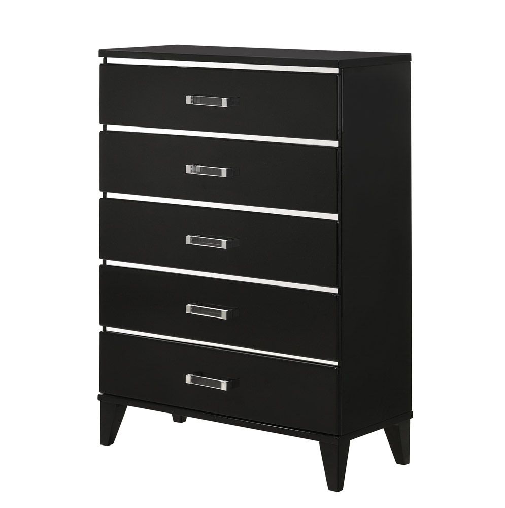 Jasper Black Lacquer Finish Chest