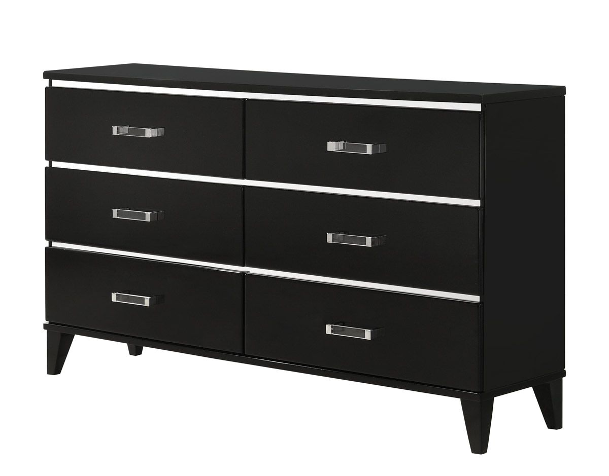 Jasper Black Lacquer Finish Dresser