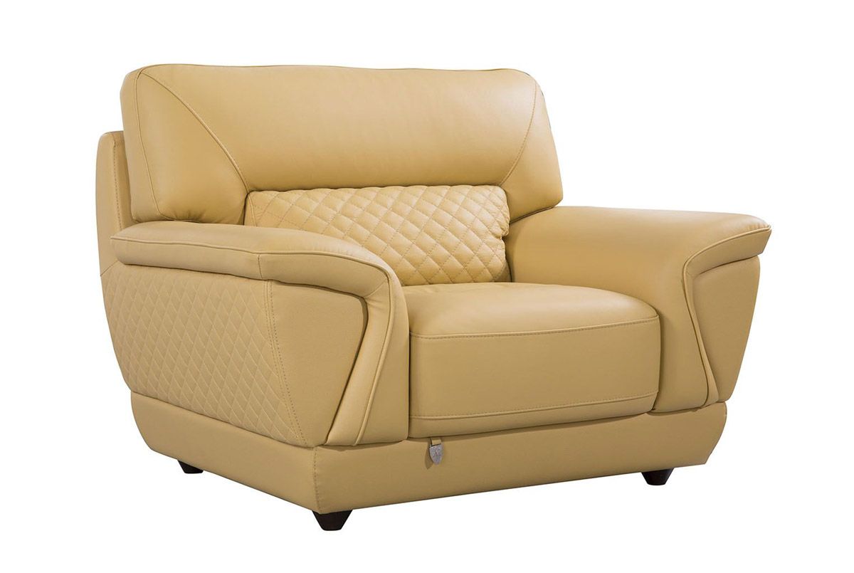 Jaylen Yellow Italian Leather Chair