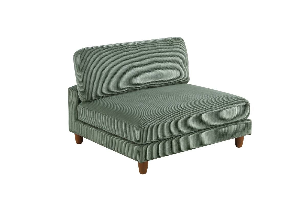 Jazz Green Corduroy Modular Armless Chair