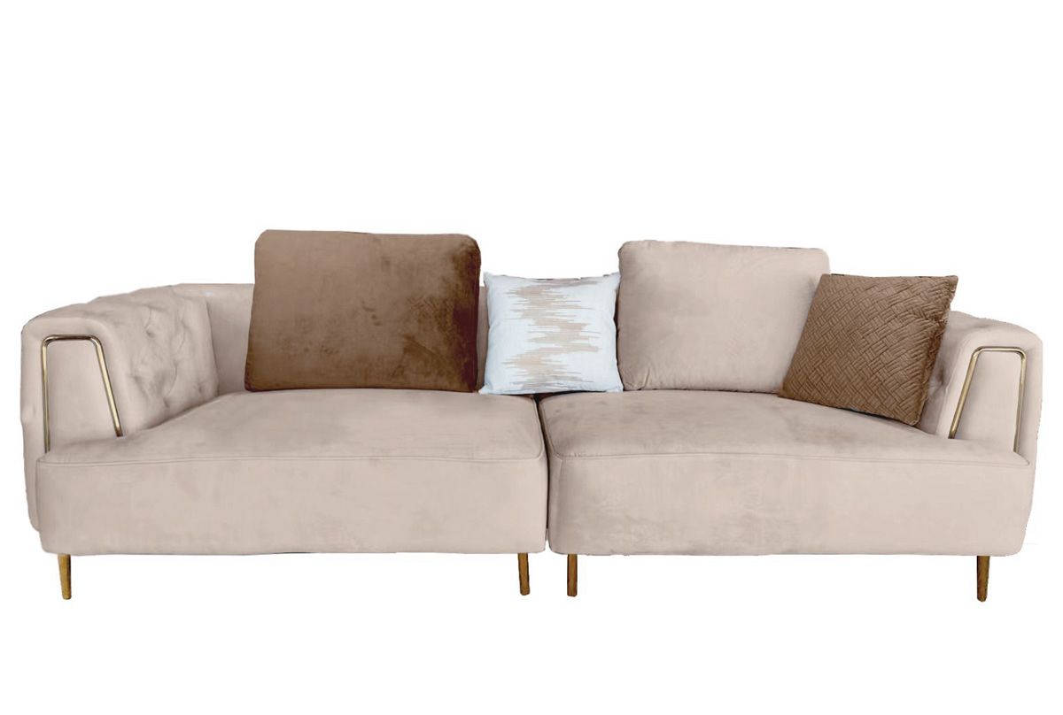 Jean Oversized Sofa Beige Velvet