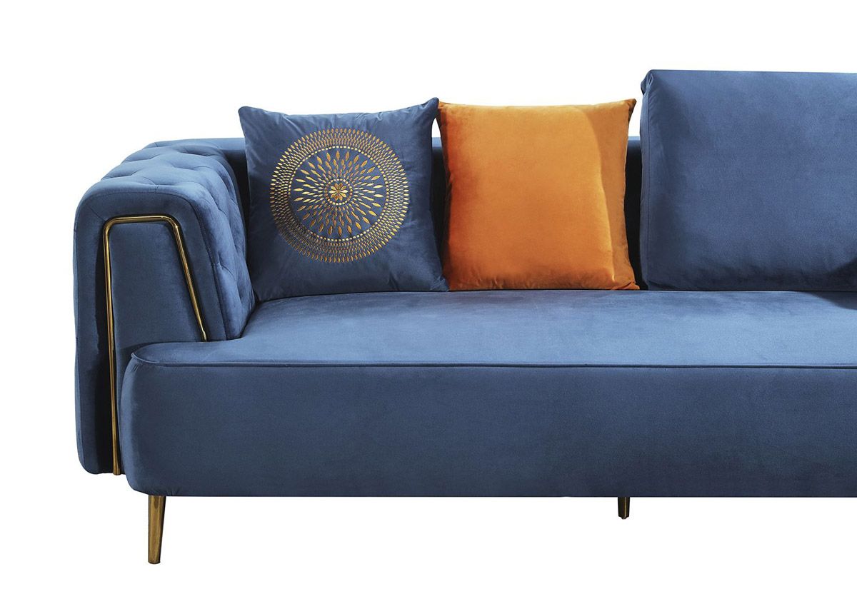 Jean Blue Velvet Sofa Cushion