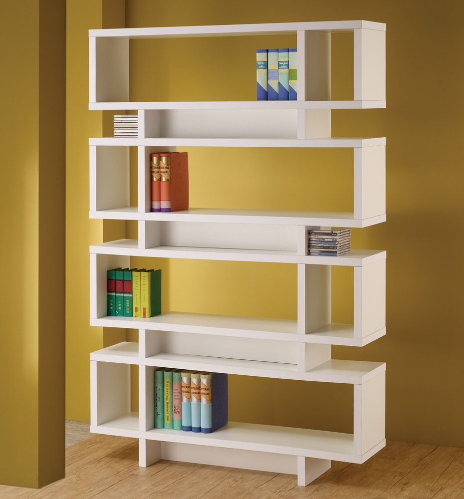 Jelissa White Finish Bookcase